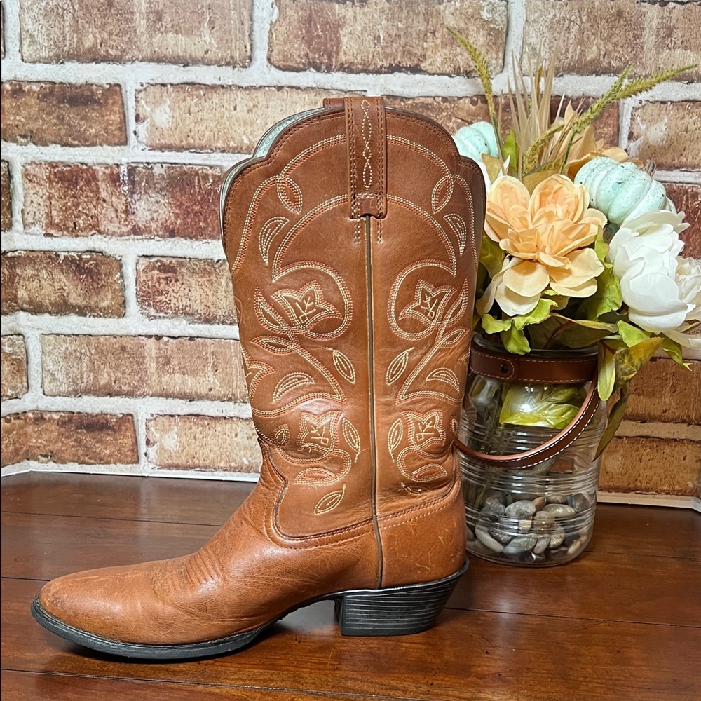 Ariat Women 10001015 Heritage R Toe Brown Leather Cowgirl Western Boots Size 8B
